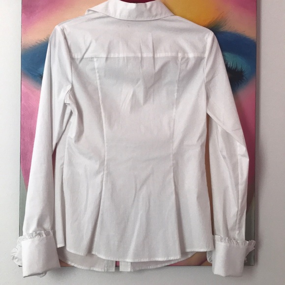 Tahari white shirt with sleeve detail - Picture 4 of 5